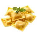 3D Rendering of a Ravioli Pasta Transparent Background - Ai Generated Royalty Free Stock Photo