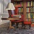 3D Rendering Reading Corner Royalty Free Stock Photo