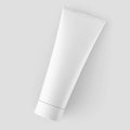 3d rendering of realistic blank white facial skin care cosmetic, makeup and medical matte plastic cream tube product packaging Royalty Free Stock Photo