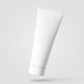 3d rendering of realistic blank white facial skin care cosmetic, makeup and medical matte plastic cream tube product packaging Royalty Free Stock Photo