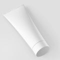 3d rendering of realistic blank white facial skin care cosmetic, makeup and medical matte plastic cream tube product packaging Royalty Free Stock Photo