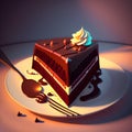 3D Rendering Realistic Chocolate Vanilla Cake
