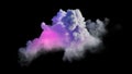 3d rendering, realistic cloud illuminated from inside with colorful neon light. Clip art isolated on black background