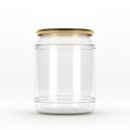 3D rendering Realistic empty glass jar with cap