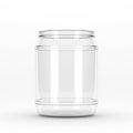 3D rendering Realistic empty glass jar without cap isolated on white