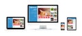 realistic devices isolated with responsive influencer website