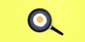 Realistic mock up of fried egg on kitchen pan Royalty Free Stock Photo