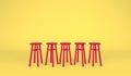 Realistic mock up of red barstool