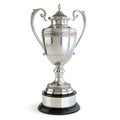 3D rendering of a realistic silver trophy isolated on white background Royalty Free Stock Photo