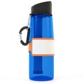 3d rendering realistic water bottle with a silicon label mockup