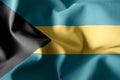 3d realistic waving silk flag of Bahamas Royalty Free Stock Photo