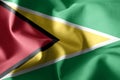 3d realistic waving silk flag of Guyana Royalty Free Stock Photo