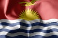 3d realistic waving silk flag of Kiribati