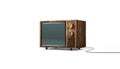 Wooden television mock up, Retro television idea design