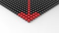 3D rendering - red arrow formed from spheres Royalty Free Stock Photo