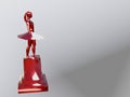 3D rendering of a red ballerina trophy