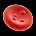 3D rendering of a red blood cell (erythrocyte) with a concave disk shape, displayed Royalty Free Stock Photo