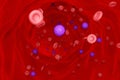 3D rendering Red blood cell and White blood cell flow in blood vessel Royalty Free Stock Photo