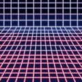 3d rendering of red and blue grid on a black background. AI Generated Royalty Free Stock Photo