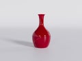 3D rendering - red ceramic flower vase with a textured pattern on a white background Royalty Free Stock Photo