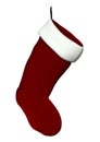 3D Rendering Christmas Stocking on White Royalty Free Stock Photo