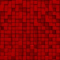 3d rendering of red cubic random level background.