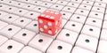 3d rendering red dice on white background