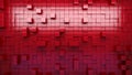 3D rendering. Red extruded cubes. Abstract background. Loop.