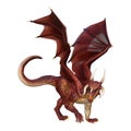 3D Rendering Fairy Tale Dragon on White Royalty Free Stock Photo