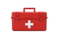 3d Rendering of Red First Aid Box Isolated on White Background Royalty Free Stock Photo