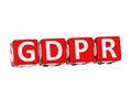 3D Rendering Red GDPR Word Over White Background.