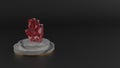 3D rendering of red gemstone symbol of allergies icon