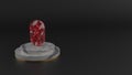 3D rendering of red gemstone symbol of Bluetooth icon Royalty Free Stock Photo