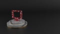 3D rendering of red gemstone symbol of desktop icon Royalty Free Stock Photo