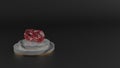 3D rendering of red gemstone symbol of gamepad icon Royalty Free Stock Photo