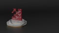 3D rendering of red gemstone symbol of promotion icon