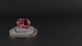 3D rendering of red gemstone symbol of switch icon