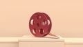 3d rendering red gold film roll cream scene movie cinema filmmaker concept