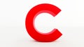 3D rendering of red Letter C