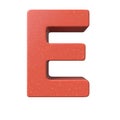 3D Rendering Of The Red Letter E Isolated On A White Background