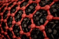 3D rendering of red nanotube surface