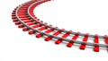 3D rendering red railway track