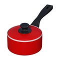 3D Rendering Red Saucepan on White Royalty Free Stock Photo
