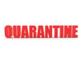 3D Rendering of red text saying Quarantine