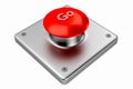 3D rendering. Red web button with go. Royalty Free Stock Photo