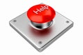 3D rendering. Red web button with help. Royalty Free Stock Photo