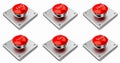 3D rendering. Red web buttons with start, stop, help, support, faq, go. Royalty Free Stock Photo