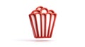 Red Popcorn Box 3D Render: Movie Night Snack Icon Royalty Free Stock Photo