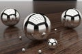 3D rendering. Reflecting crome balls Royalty Free Stock Photo