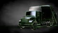 3d rendering of a reflective truck with green outlined lines as